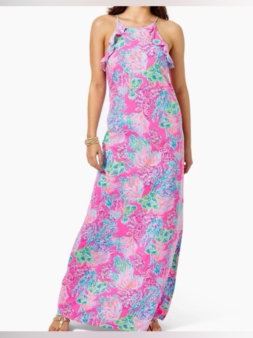 Lilly Pulitzer Billie Maxi Dress in Prosecco Pink Sealing Things